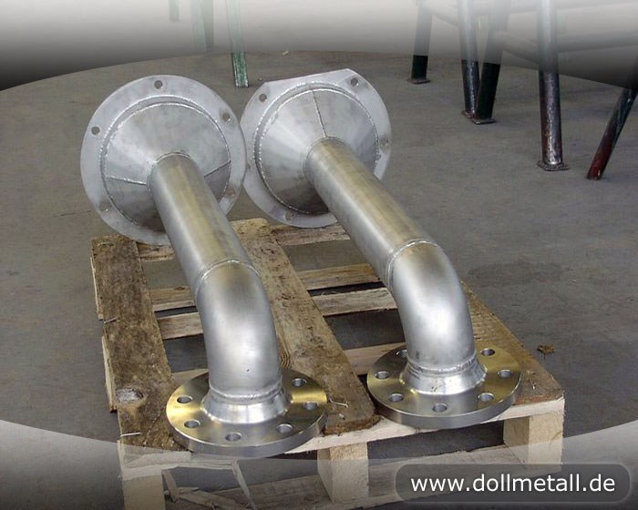 Braun  Rohrstück mit Trichter  Edelstahl