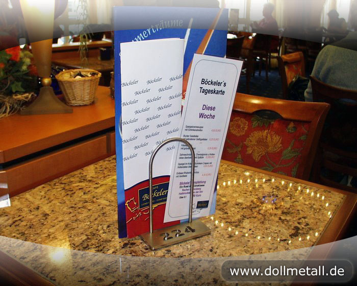 Böckeler Tischnummern  Edelstahldesign